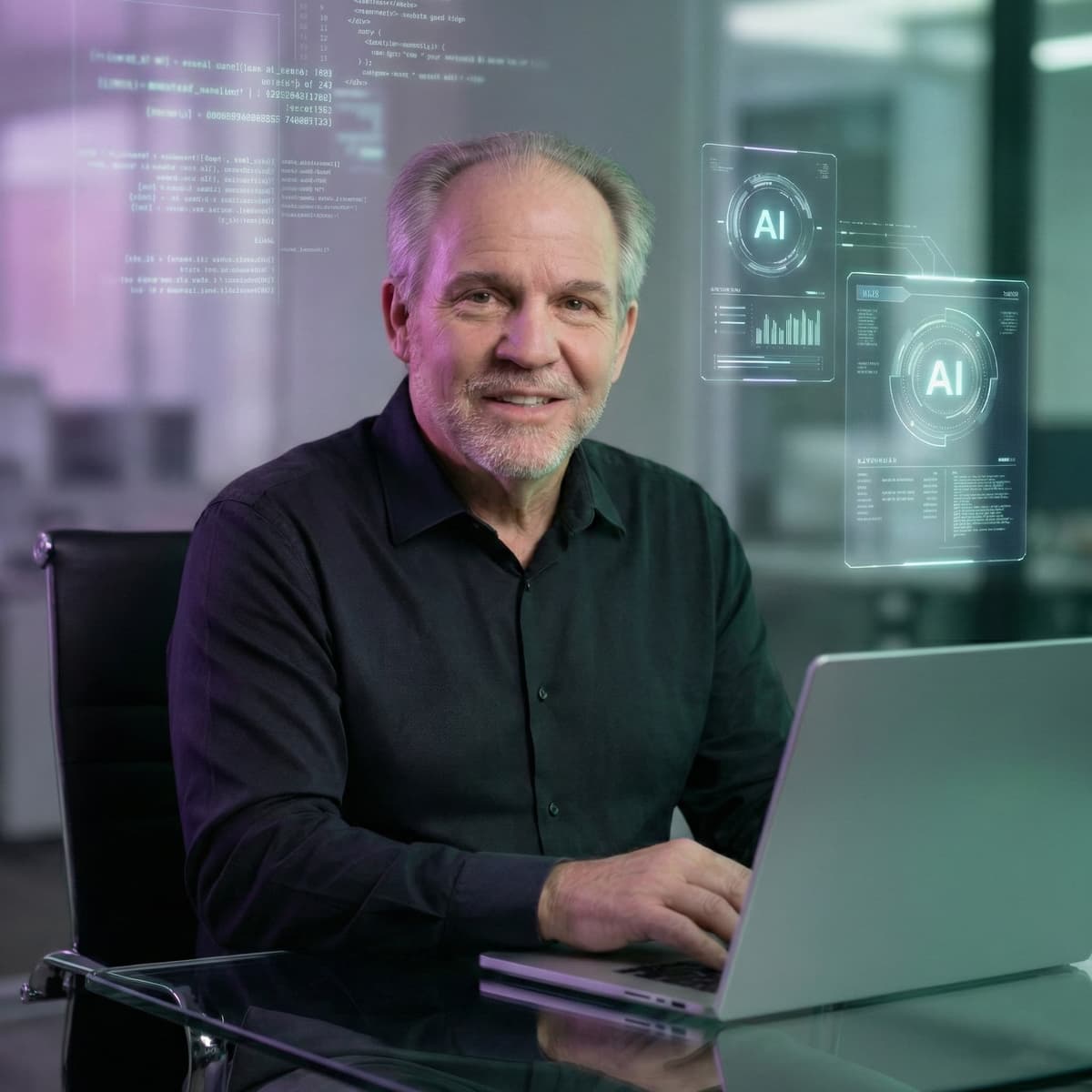 Joseph Montemorano, founder of ACE Digital Solutions, working with AI tools